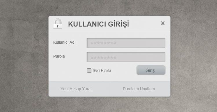 Kullanıcı Giriş Ekranları